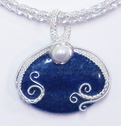 Judy Larson's Pearl of the Sea Woven Pendant - , Wire Weaving, Coiling, Coiling Wire, Wire Coiling, Lashing, Wire Lashing, Wire Wrapping, Wrapping, Wire Wrapping Jewelry, Weaving, Wire Weaving, Weaving Wire, Wire