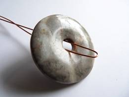 Rhonda Chase's Woven Bail Donut Pendant - , Wire Weaving, Coiling, Coiling Wire, Wire Coiling, Oxidizing Wire, Oxidizing, Antiquing Wire, Antiquing, Wire Wrapping, Wrapping, Wire Wrapping Jewelry, Weaving, Wire Weaving, Weaving Wire, Wire through donut