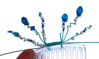 Dale Armstrong's Decorative Hair Comb - , Hair Accessories, Zipper Pulls, Christmas Ornaments, Loops, Wire Loop, Wrapped Wire Loop, Spirals, Wire Spiral, Spiral Wire Wrap, Wire Wrapping, Wrapping, Wire Wrapping Jewelry, Wrap craft wire and add beads and crystals