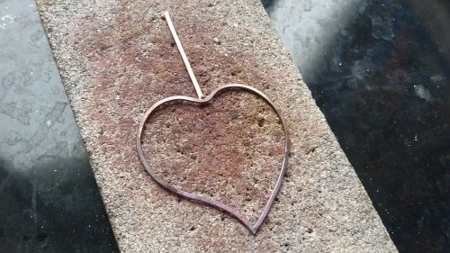 Oksana Truhan's Heart Pendant - , Contemporary Wire Jewelry, Loops, Wire Loop, Wrapped Wire Loop, Spirals, Wire Spiral, Spiral Wire Wrap, Oxidizing Wire, Oxidizing, Antiquing Wire, Antiquing, Weaving, Wire Weaving, Weaving Wire, Butane Torch, Soldering, Solder, solder the bail