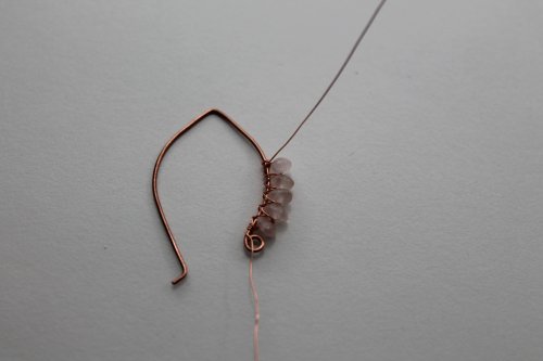 Abby Hook's Embellished Artisan Ear Wires - Bring the wire back, Findings & Components, Toggles & Clasps, Earwire & Headpin, Lashing, Wire Lashing, Findings, Clasps, Components, wrap back up between each bead