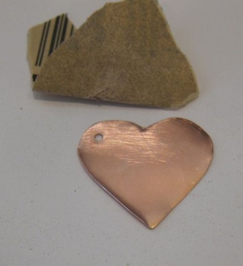 Karen Meador, Ph.D.'s Torch Fired Separation Enamel - , Enameling, Enamel Jewelry Supplies, Enamel, Enameling, Enameled Jewelry, sand the copper blank