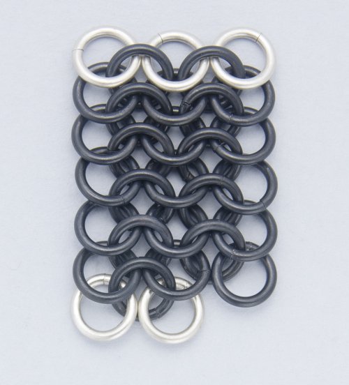 Kylie Jones's Black Niobium and Sterling Chain Maille Bracelet - , Chain Maille Jewelry, Making Chain, Chain Making , add two silver jump rings