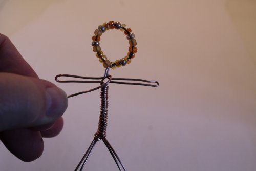 Judy Freyer Thompson's Wire Stick People - , Contemporary Wire Jewelry, Wire Wrapping, Wrapping, Wire Wrapping Jewelry, , criss cross the wire across the shoulders