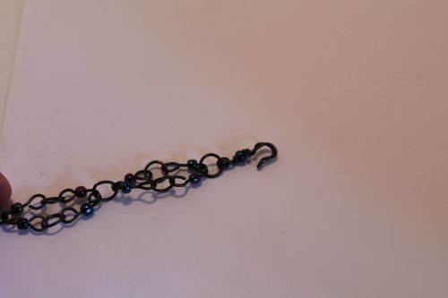 Judy Freyer Thompson's Beaded Steel Wire Chain  - , Contemporary Wire Jewelry, Making Chain, Chain Making , attach the hook to the end of the necklace