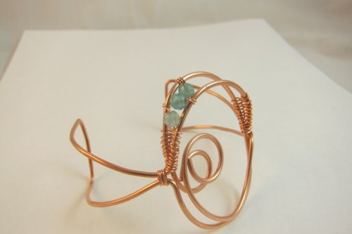 Karen Meador, Ph.D.'s Dimensional Wire Cuff - , Contemporary Wire Jewelry, Forging, Forging Jewelry, Jewelry Forging, Lashing, Wire Lashing, , add some beads