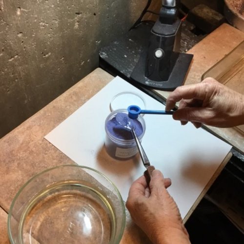 Karen Meador, Ph.D.'s Torch Enameling with Opaque Enamels - , Enameling, Enamel Jewelry Supplies, Butane Torch, Soldering, Solder, Enamel, Enameling, Enameled Jewelry, sift another coat