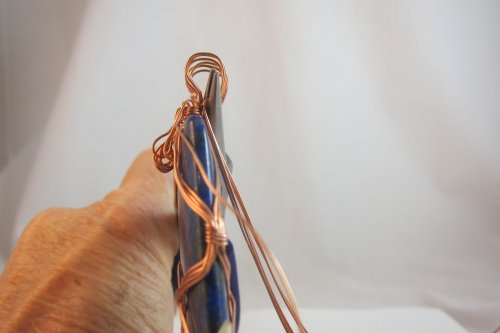 Karen Meador, Ph.D.'s Criss Cross Wire Wrap - , Classic Wire Jewelry, Lashing, Wire Lashing, Loops, Wire Loop, Wrapped Wire Loop, bend the bail