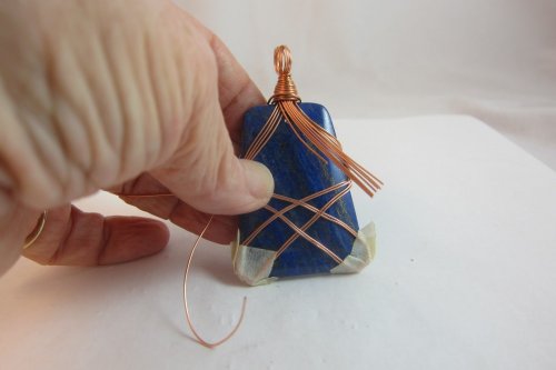 Karen Meador, Ph.D.'s Criss Cross Wire Wrap - , Classic Wire Jewelry, Lashing, Wire Lashing, Loops, Wire Loop, Wrapped Wire Loop, flush cut the wires