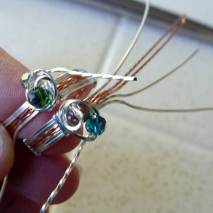 Rhonda Chase's Wire Wrapped Wrap Ring - , Classic Wire Jewelry, Loops, Wire Loop, Wrapped Wire Loop, Spirals, Wire Spiral, Spiral Wire Wrap, Wire Wrapping, Wrapping, Wire Wrapping Jewelry, , Adding beads to copper and silver ring