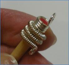 Judy Larson's Coiled End Caps - , Findings & Components, Toggles & Clasps, Earwire & Headpin, Coiling, Coiling Wire, Wire Coiling, Findings, Clasps, Components, Spirals, Wire Spiral, Spiral Wire Wrap, Coiled End Cap at end of mandrel