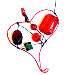 Tracey McKenzie's Wire Wrapped Pet Heart Charm - , Contemporary Wire Jewelry, Wire Wrapping, Wrapping, Wire Wrapping Jewelry, Beads, Connecting beads