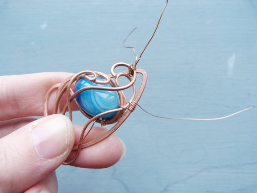 Oksana Truhan's Butterfly Wing Copper Pendant - , Contemporary Wire Jewelry, Forging, Forging Jewelry, Jewelry Forging, Weaving, Wire Weaving, Weaving Wire, butterfly wing pendant