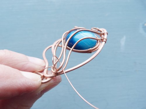 Oksana Truhan's Butterfly Wing Copper Pendant - , Contemporary Wire Jewelry, Forging, Forging Jewelry, Jewelry Forging, Weaving, Wire Weaving, Weaving Wire, butterfly wing pendant