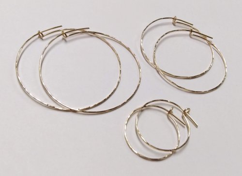 Women's Vintage Fish Hook Earrings - Gold Tone Wire Wrap Hoops Beads  Teardrops