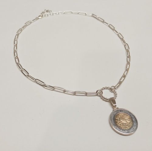 Italian Sterling Silver Paper Clip Link Toggle Bracelet