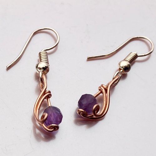 Birthstone Wire Earrings  Contemporary Wire Jewelry
