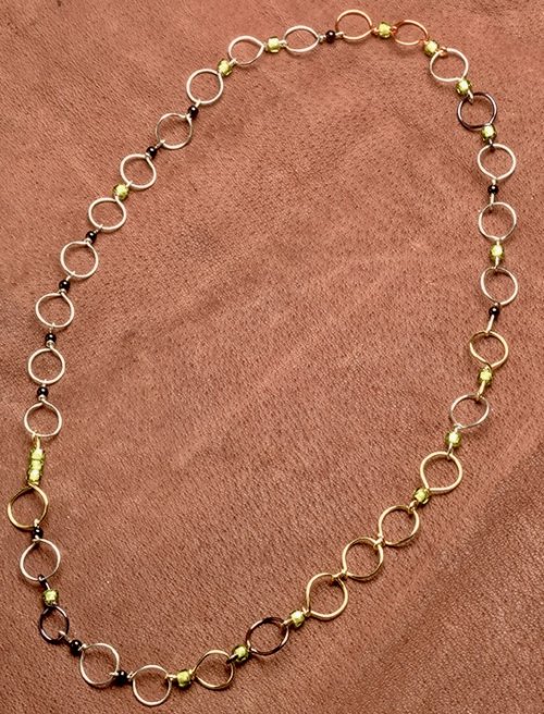 Circle Link Beaded Chain Necklace