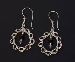 Judy Ellis's Inspired Wire Creations by Patti Bullard - , Wire Jewelry Design, Loops, Wire Loop, Wrapped Wire Loop, Spirals, Wire Spiral, Spiral Wire Wrap, Wire Wrapping, Wrapping, Wire Wrapping Jewelry, Design, Earrings made with Half Round Pliers