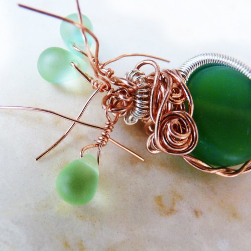 Rhonda Chase's Getting Rid of the Tail - , Classic Wire Jewelry, Wire Wrapping, Wrapping, Wire Wrapping Jewelry, Copper wire wrapped pendant