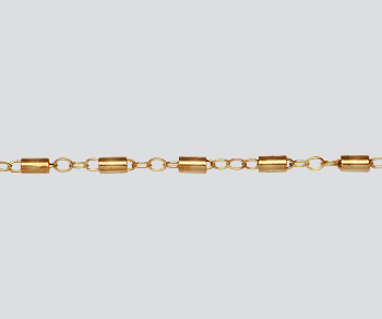 Gold Filled Tube Bar & Link Chain 3x1.7mm - 10 Feet