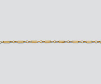 Gold Filled Flat Bar & Link Chain 3.2mm - 10 Feet