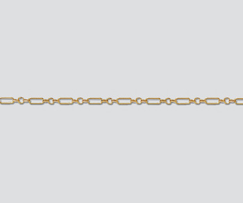 Gold Filled Rectangular Long & Short Chain 4.7x1.6mm - 10 Feet