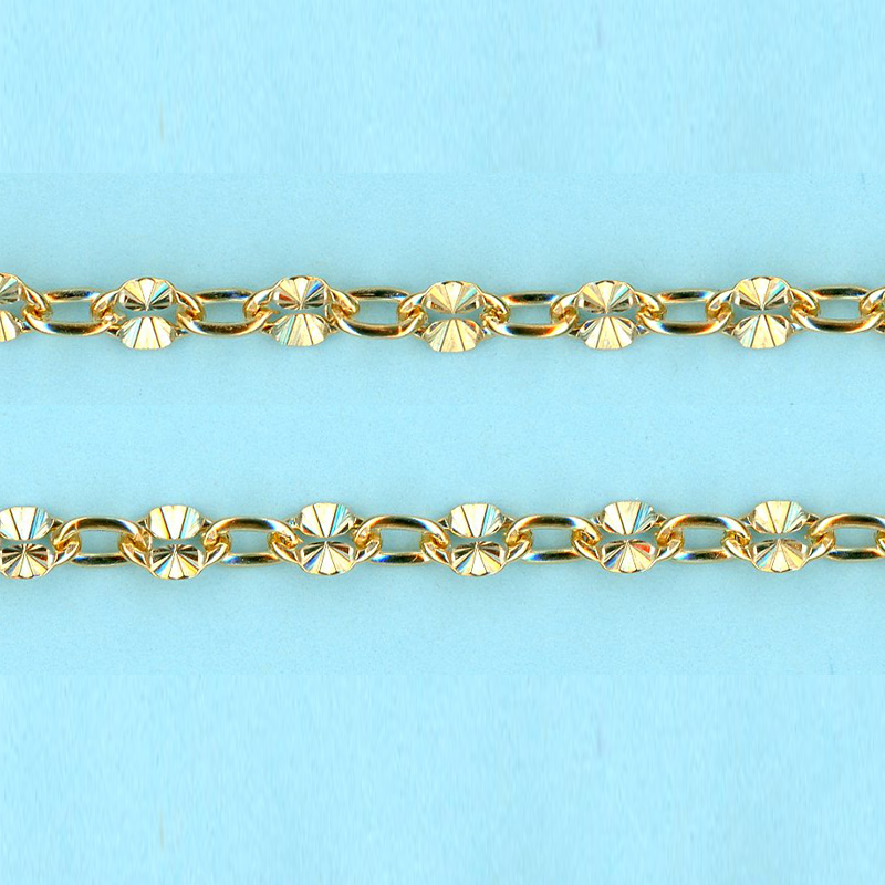 3.3mm x 5.6-2.4mm x 4.4mm 14/20 Gold Filled Chain Long cable one plane one STARBURST - 10FT