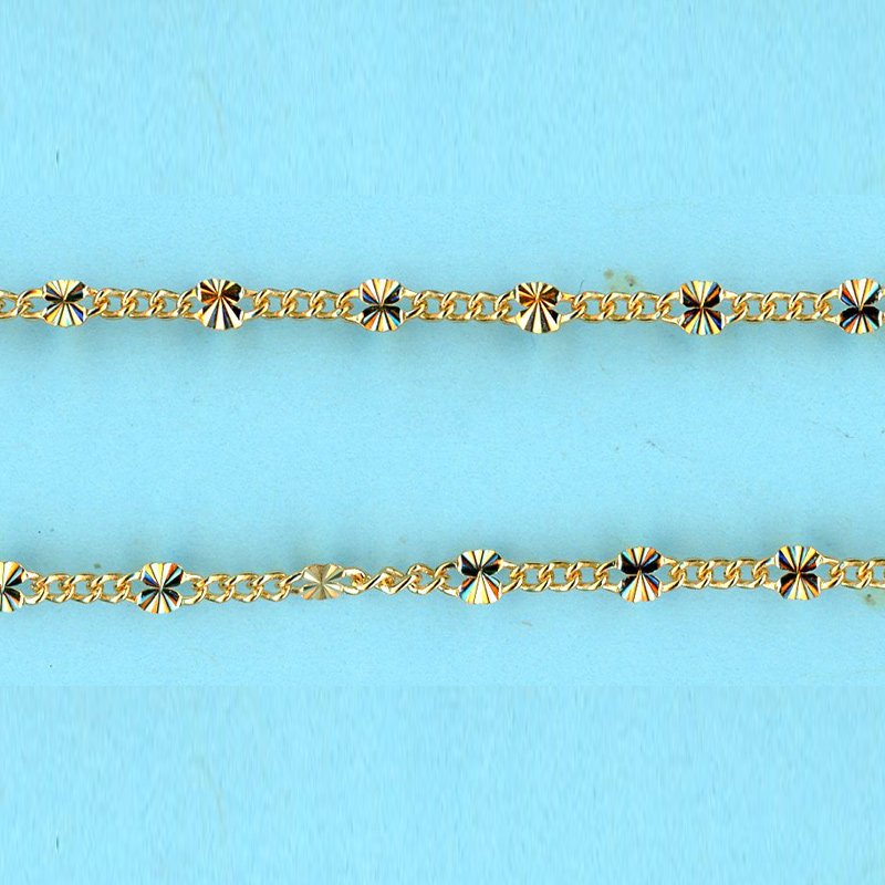 1.4mm x 1.9mm x 0.95-2.15mm x 4mm 14/20 Gold Filled Chain Figaro 3 short links 1 long link STARBURST - 10FT