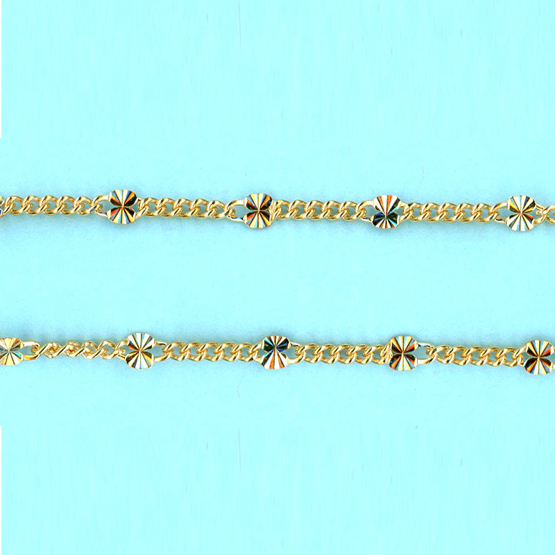 1.4mm x 1.9mm x 0.95-2.15mm x 4mm 14/20 Gold Filled Chain Figaro 5 short links 1 long link STARBURST - 10FT
