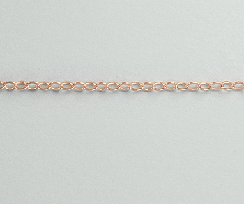 Rose Gold Filled Flat Cable Chain 1.5mm - 10 Feet