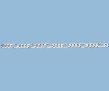 Sterling Silver Figaro Chain 3.3mm - 10 Feet