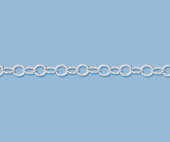 Sterling Silver Flat Oval Cable Chain 4.7x3.6mm - 10 Feet