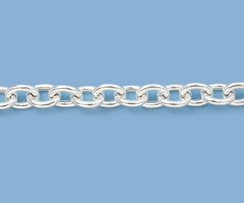 Sterling Silver Hollow Cable Chain 6.8x8mm - 10 Feet