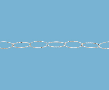 Sterling Silver Oval Cable Chain 4.8x12.5mm - 10 Feet