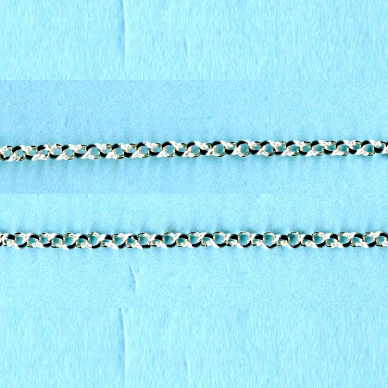 1.9mm Sterling Silver Chain Round rolo half round wire - Belcher - 10FT