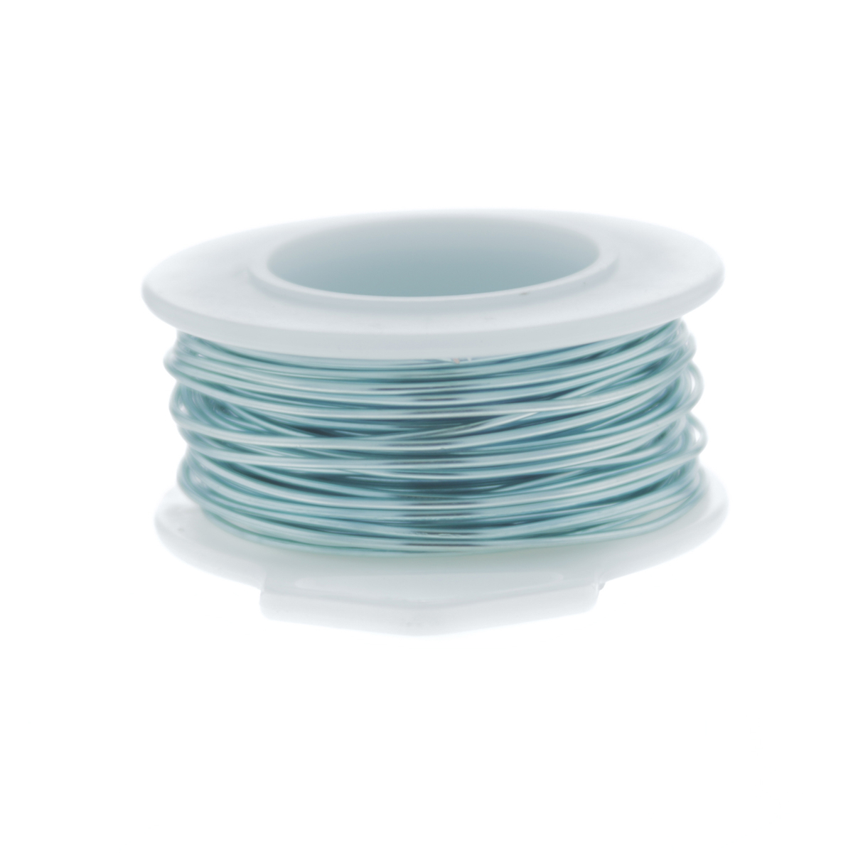 20 Gauge Round Silver Plated Baby Blue Copper Craft Wire - 25 ft