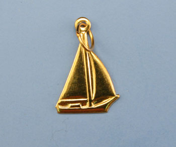 Gold Filled Charm Sail Boat 10x13mm - Pack of 1