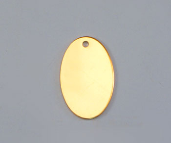 Gold Filled Charm Oval Flat w/Hole 9x14mm - Pack of 1