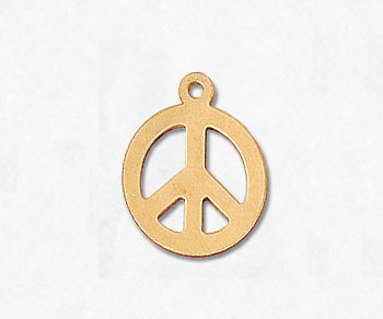 Gold Filled Charm Peace & Love 11.5mm - Pack of 1