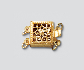 Gold Filled Clasp Filigree Square 2 Strand 8.5mm - Pack of 1