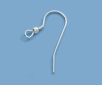 Earring Hook With Coil Sterling Silver