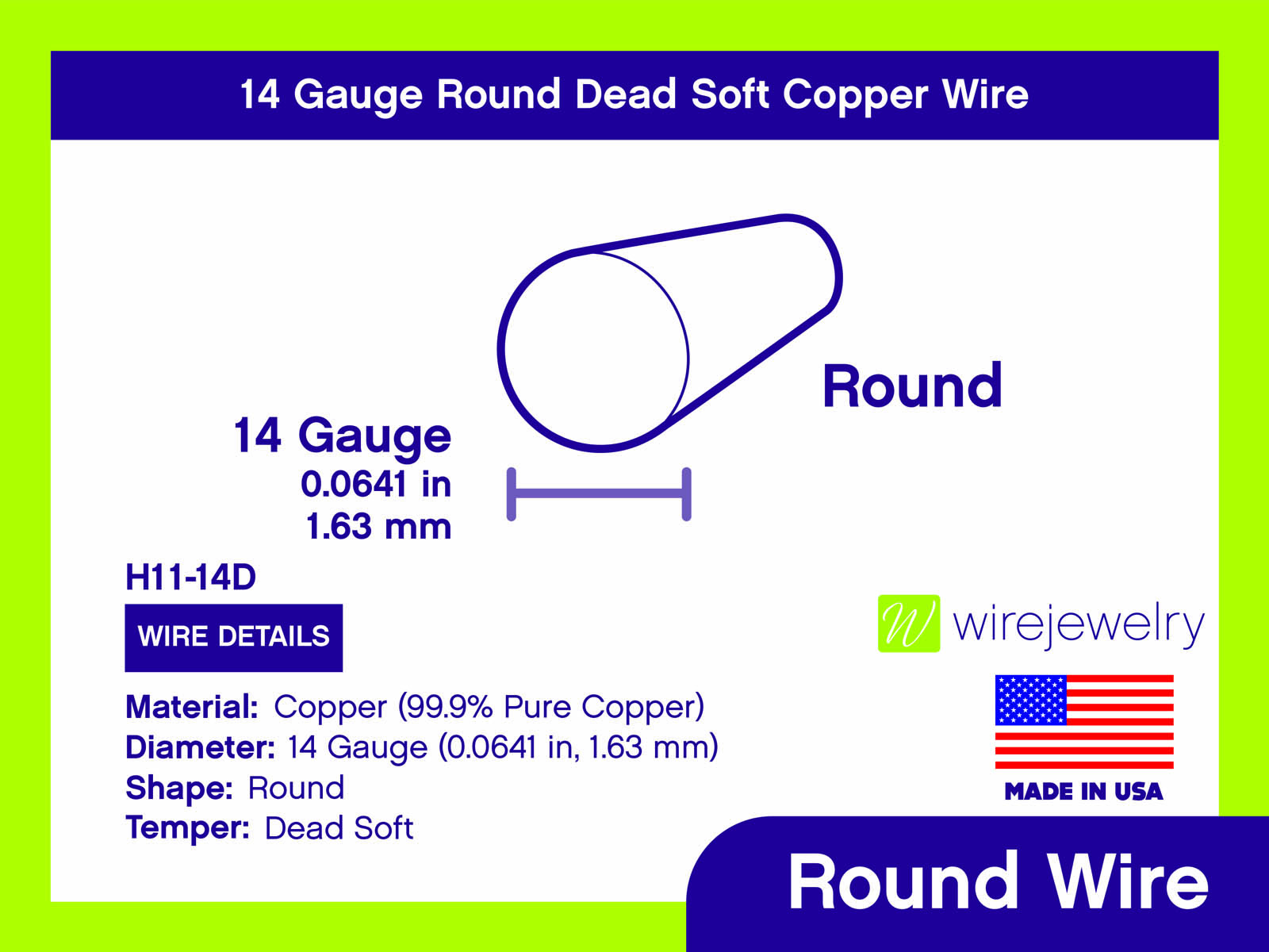 Copper Wire Round 14 Gauge Soft 1 Lb Spool 80 Ft Jewelry Findings Metal  Design 