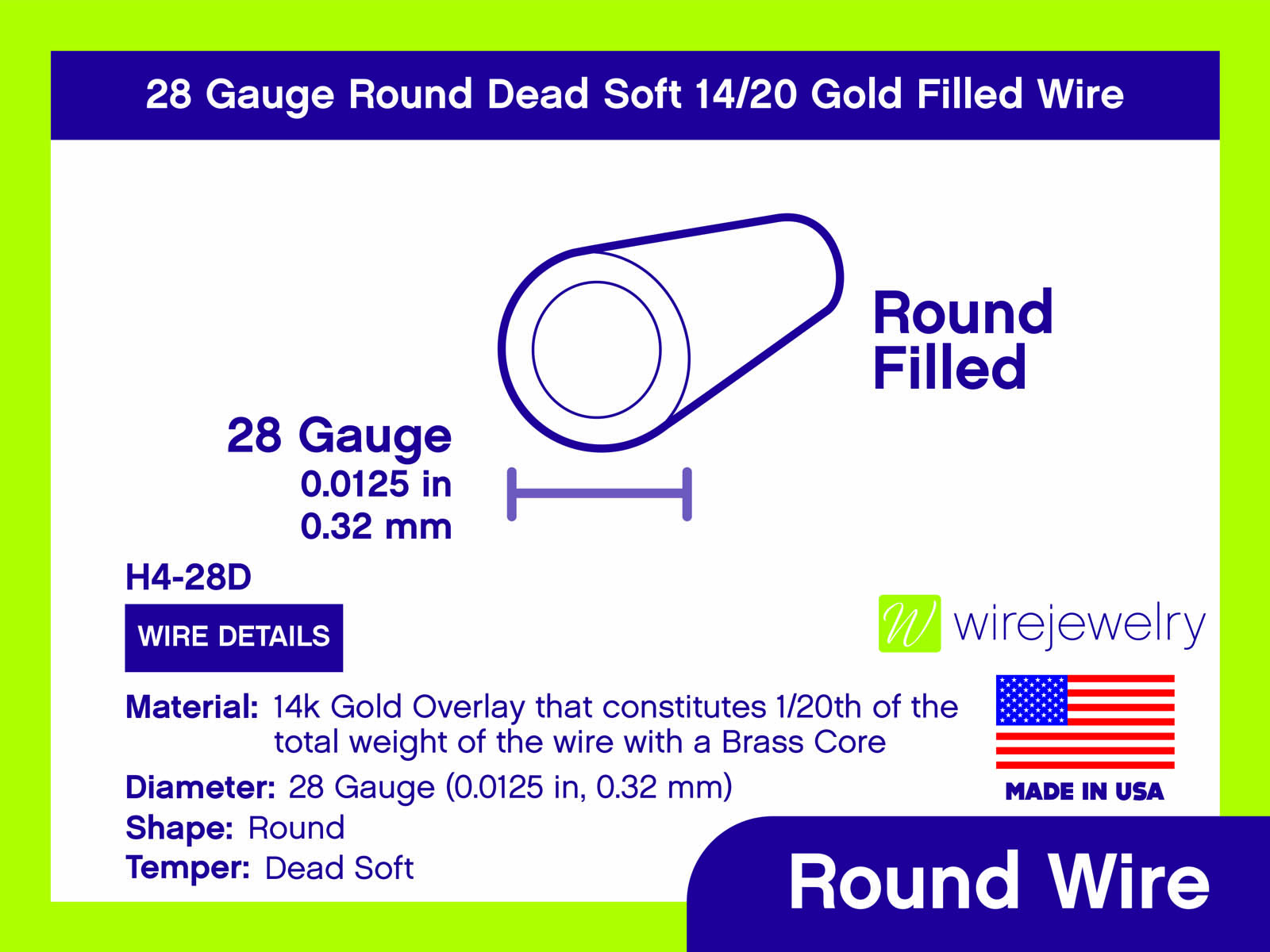 28 Gauge Round Dead Soft 14/20 Gold Filled Wire: Wire Jewelry, Wire Wrap  Tutorials