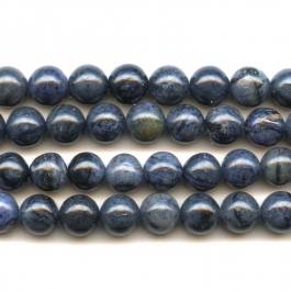 Dumorterite 8mm Round Beads - 8 Inch Strand