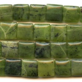 Jade 12mm Square Beads - 8 Inch Strand