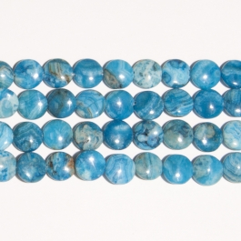 Blue Crazy Lace Agate 12mm Coin Beads - 8 Inch Strand