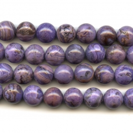 Purple Crazy Lace Agate 12mm Round Beads - 8 Inch Strand