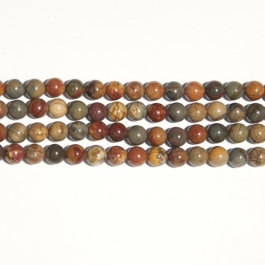 Red Creek Jasper 10mm Round Beads - 8 Inch Strand