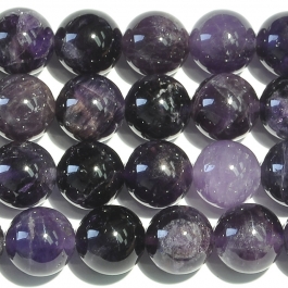 Amethyst 10mm Round Beads - 8 Inch Strand